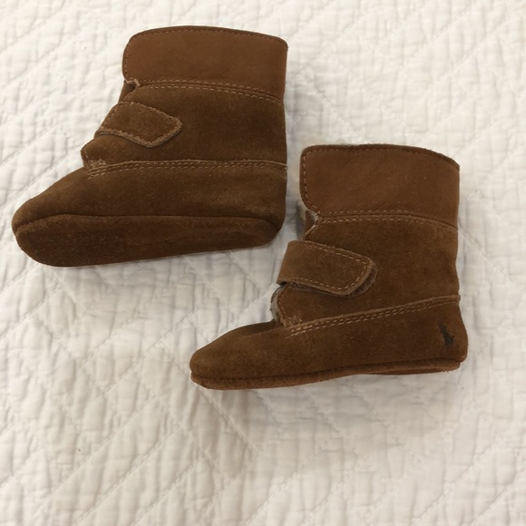 Ralph Lauren Suede Baby Booties, Size 2 - Picture 2 of 4